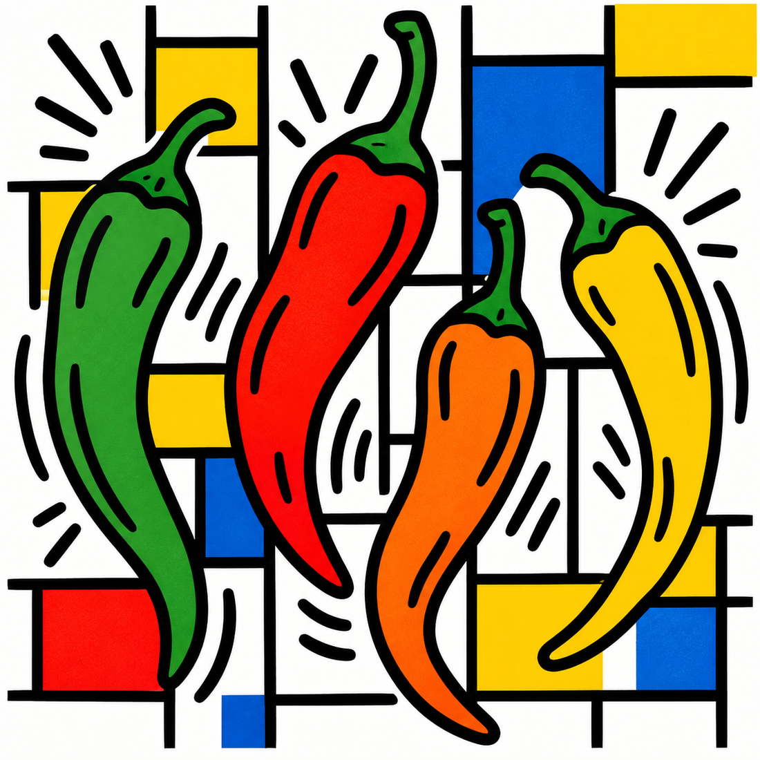 Piments du Monde Haring - Mondrian