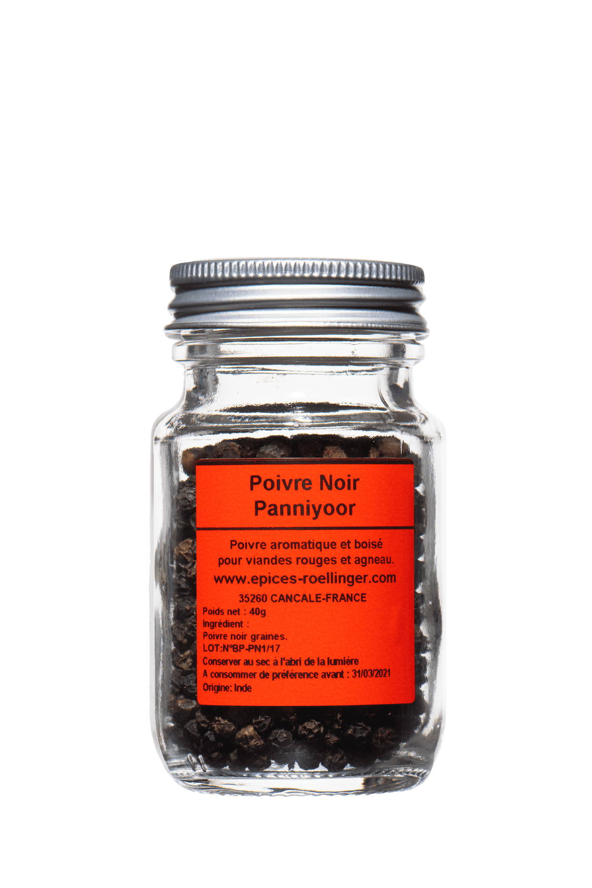 Poivre noir Panniyoor (Inde) 40g - Roellinger