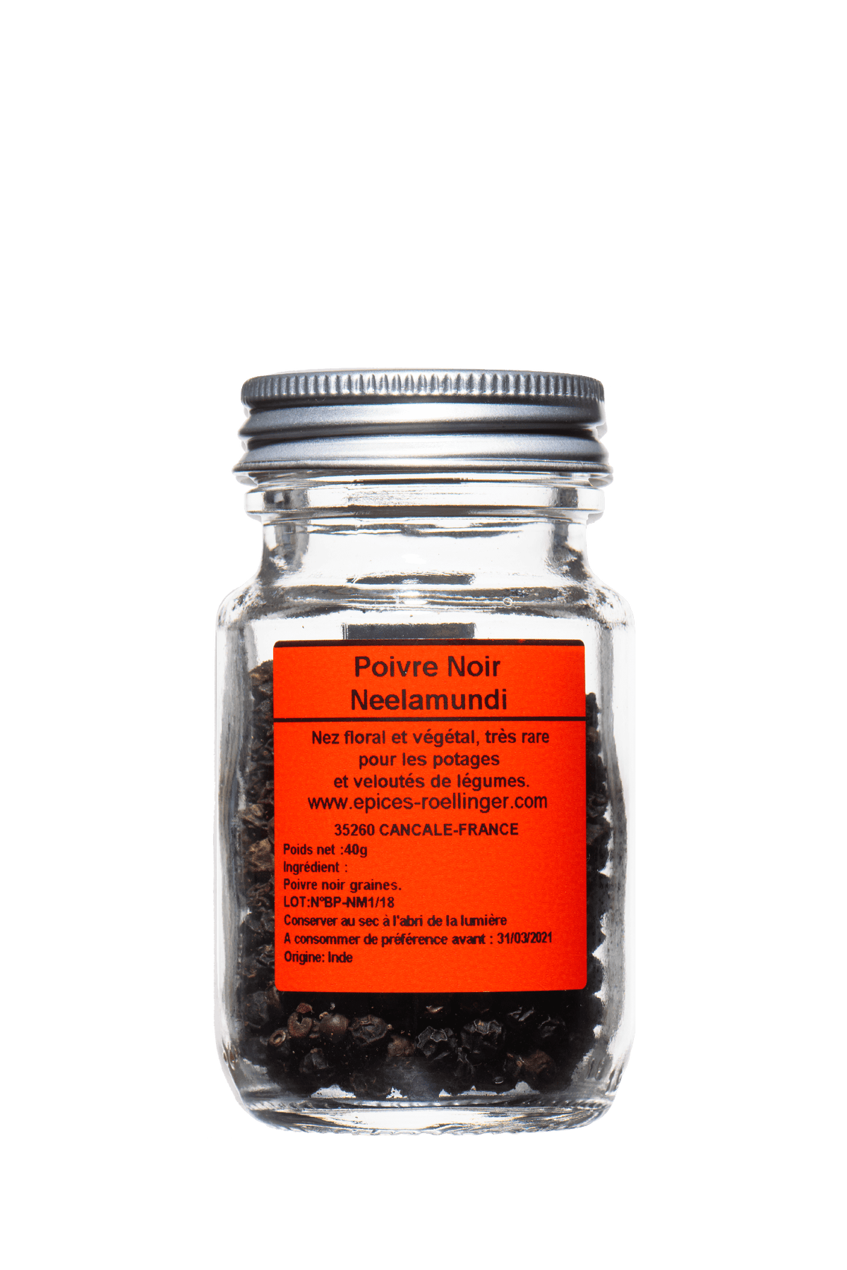 Poivre noir Neelamundi (Inde) 40g - Roellinger