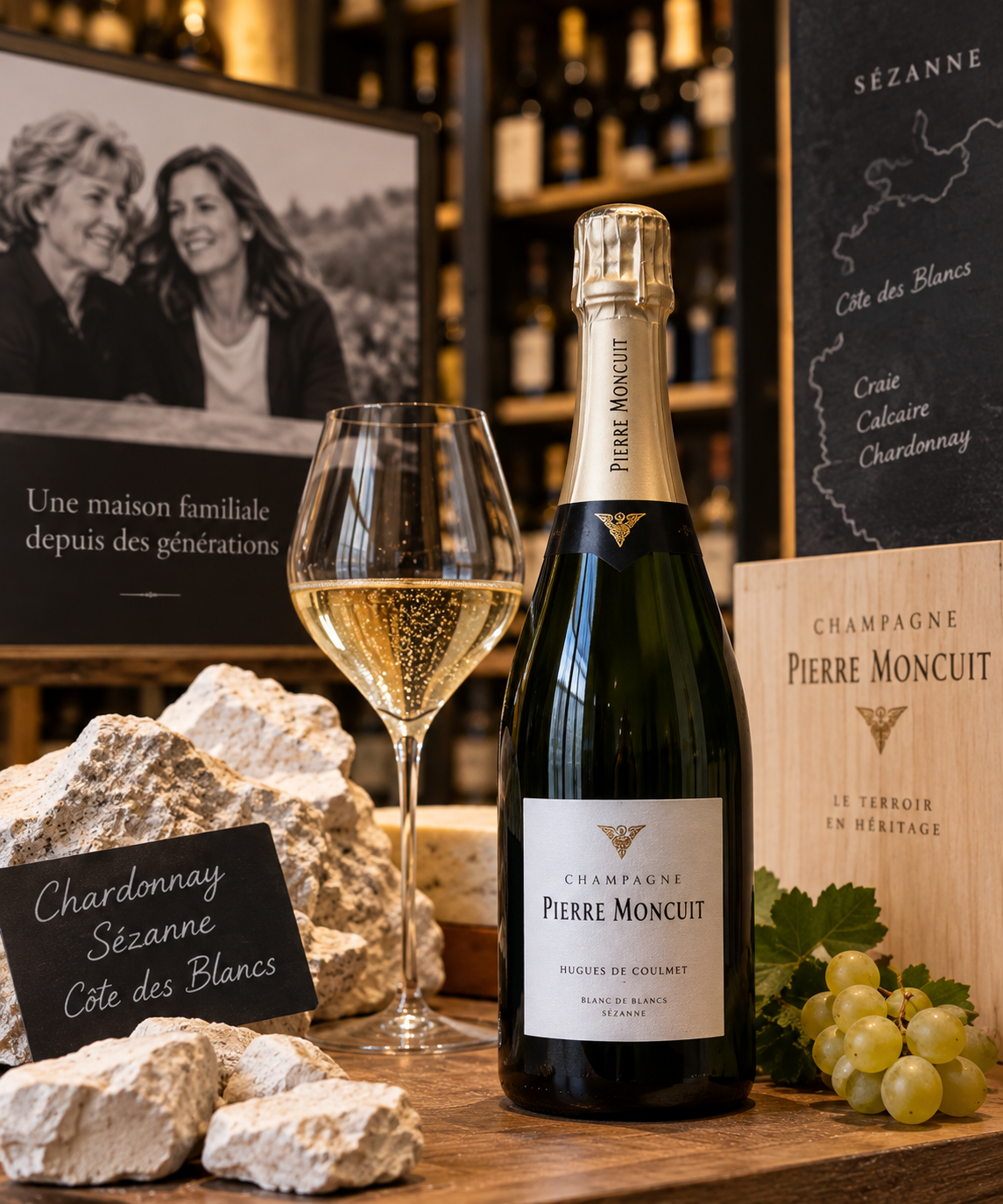 Champagne Pierre Moncuit, blanc de blanc