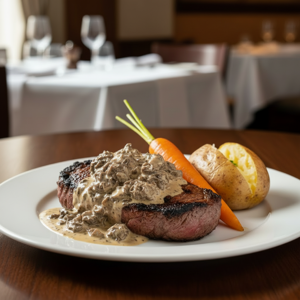 Côte de bœuf sauce morille généreuse