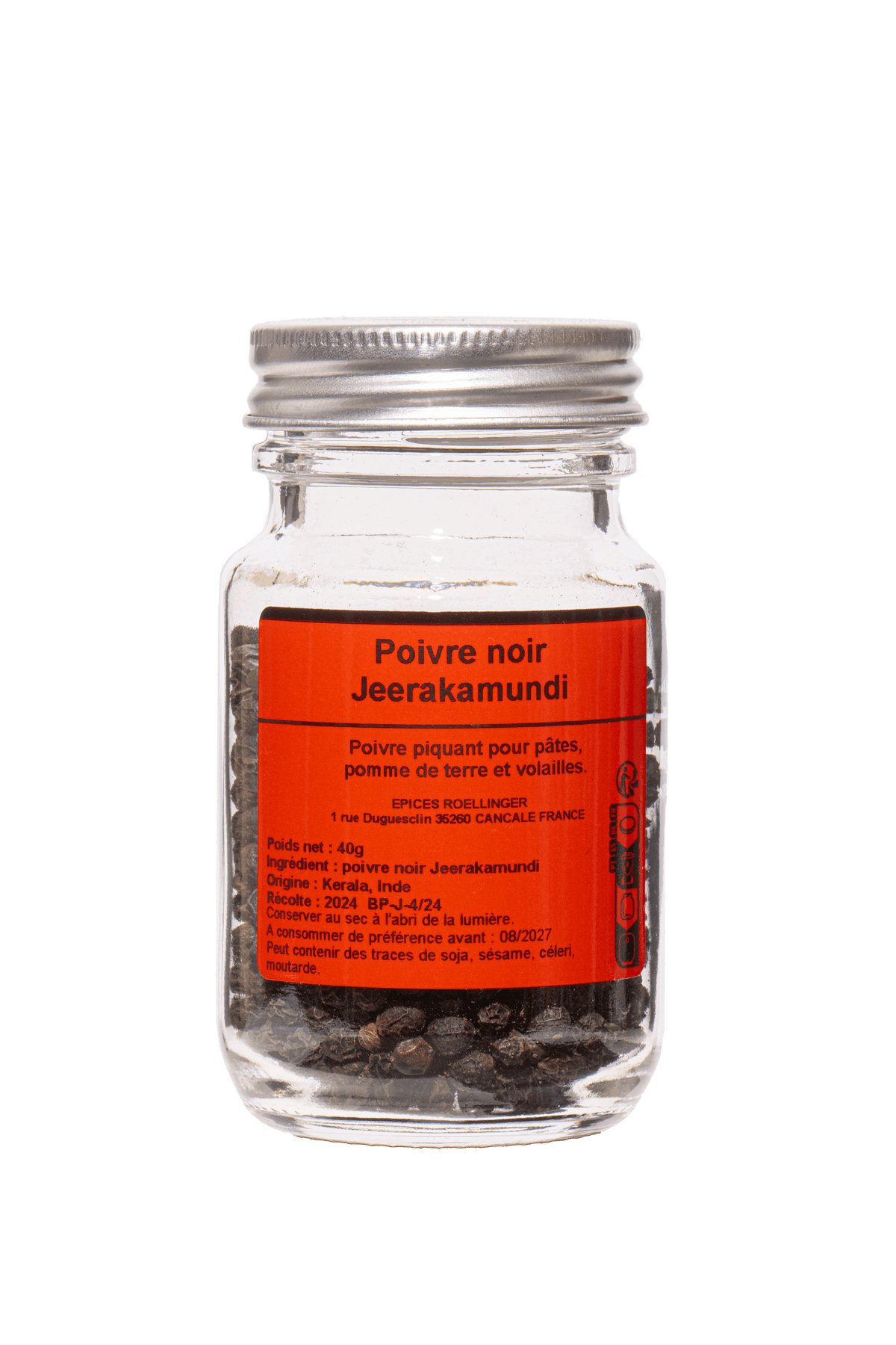 Poivre noir Jeerakarimundi (Inde) 40g - Roellinger