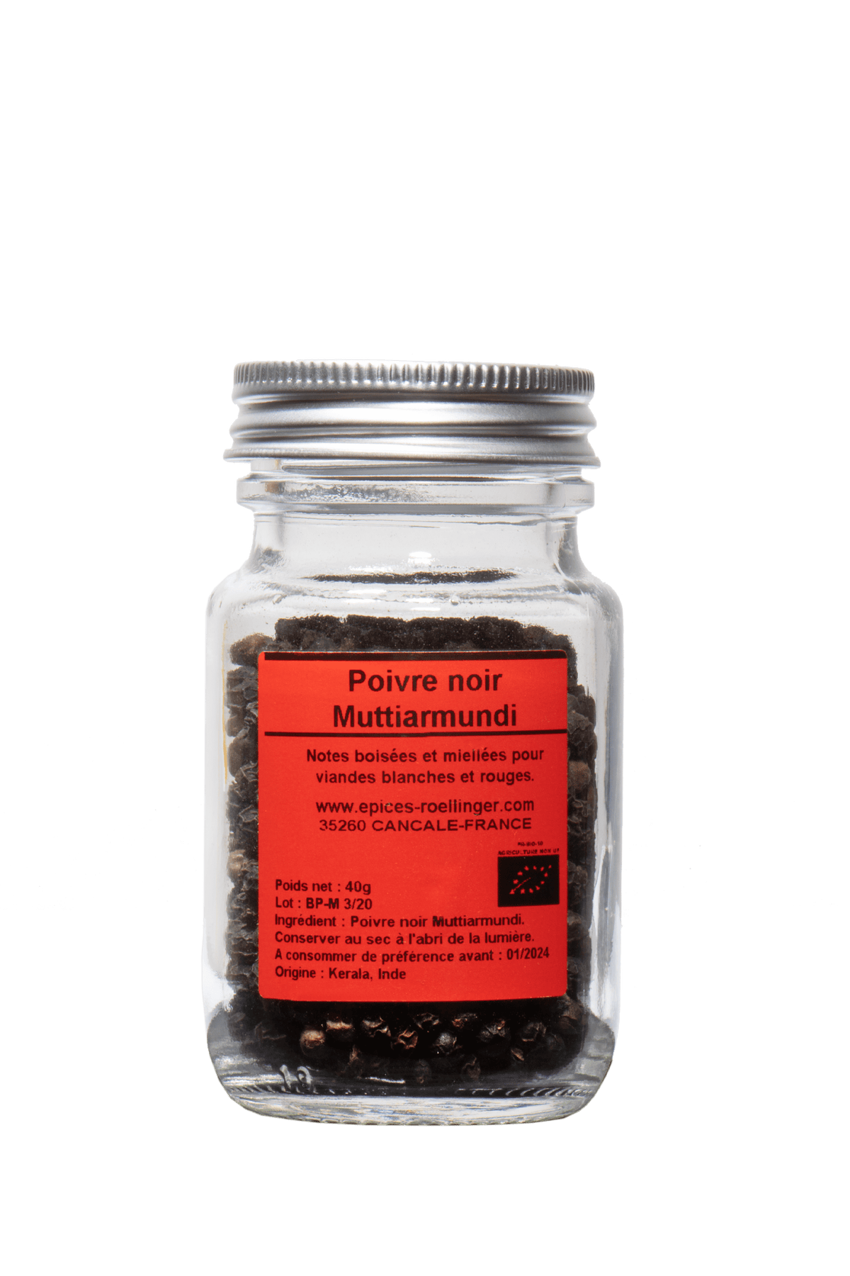 Poivre noir Muttiarmundi (Inde) 40g - Roellinger