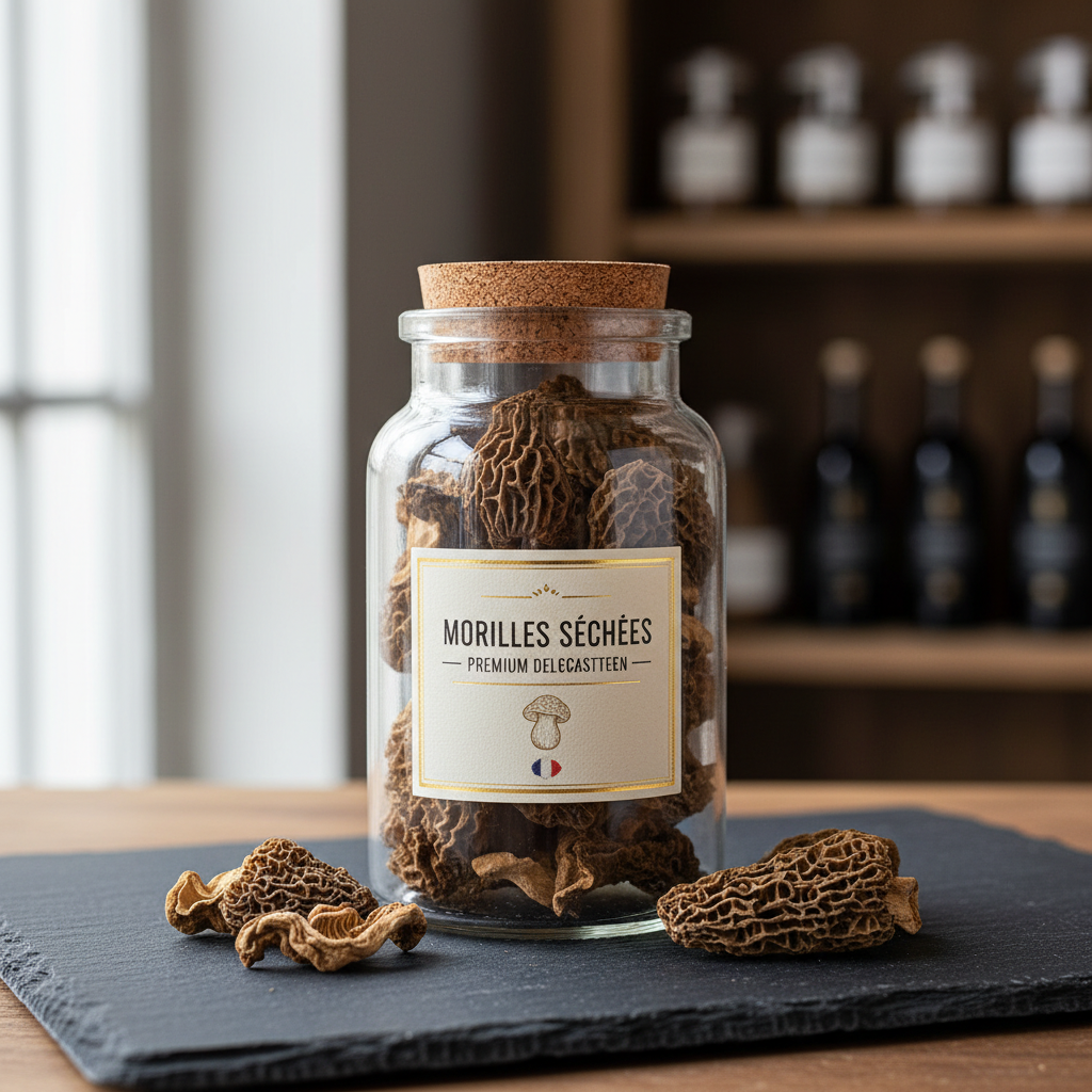 Morilles séchées en bocal