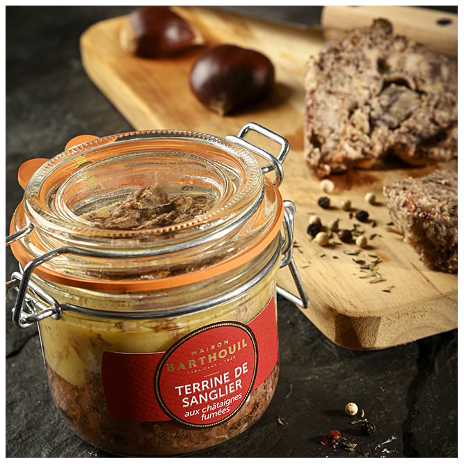 Terrine de sanglier aux châtaignes 190g - Maison Barthouil